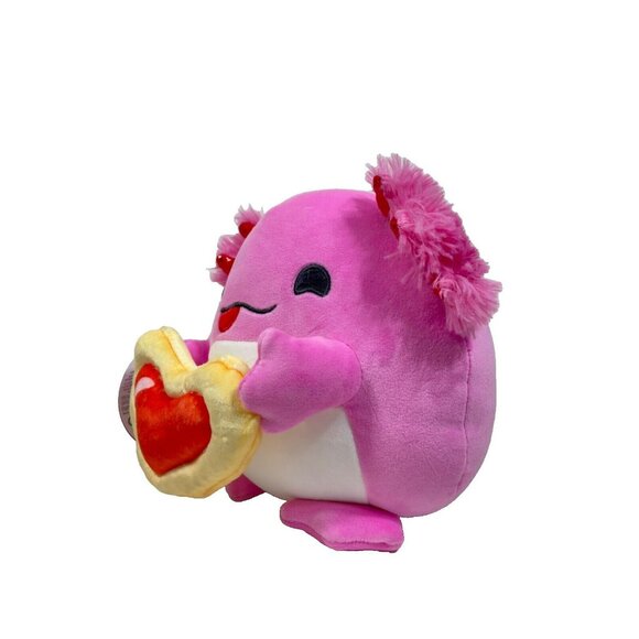 Snackles Valentines Darcy The Axolotl With Heart Cookie 8" Plush - Picture 4 of 10
